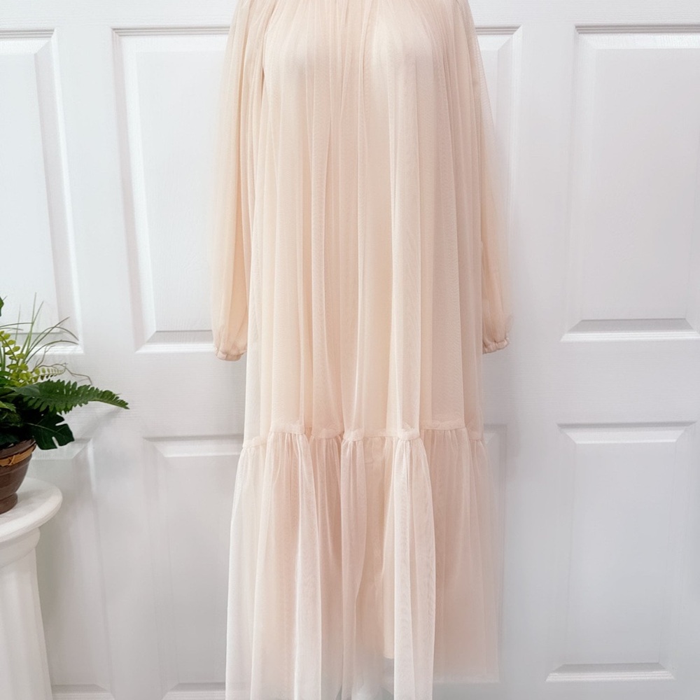 Elegant Sheer Navy Dress